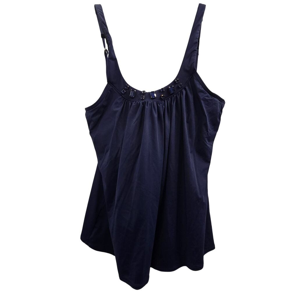 Coco Reef Tankini Swimsuit Top Womens 36C Embellished Bra